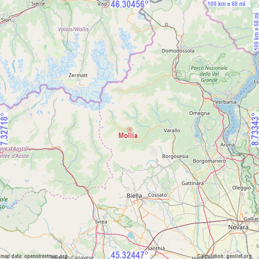 Mollia on map