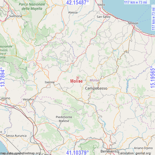 Molise on map