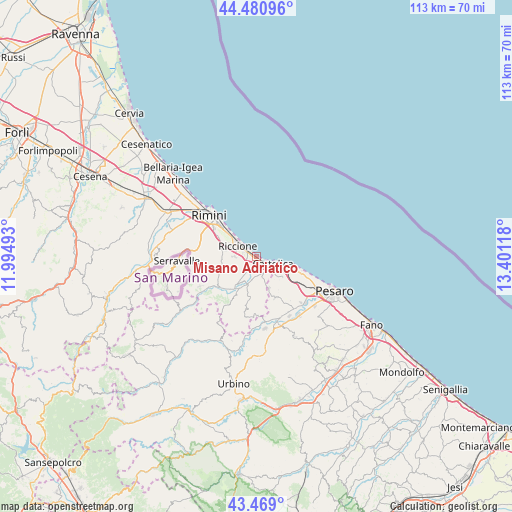 Misano Adriatico on map