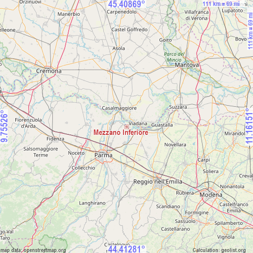 Mezzano Inferiore on map