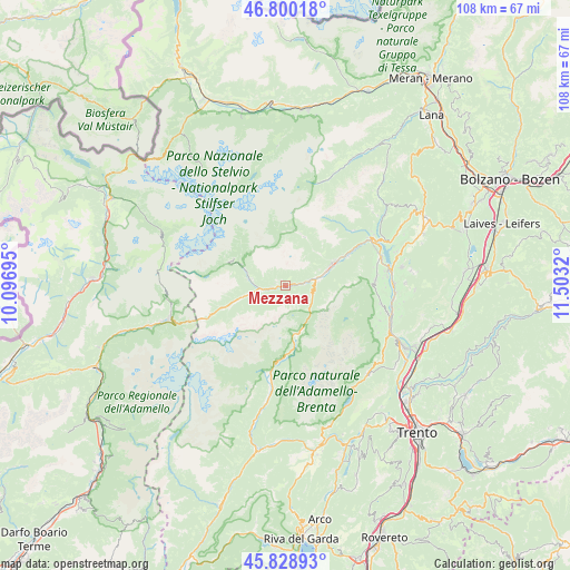 Mezzana on map