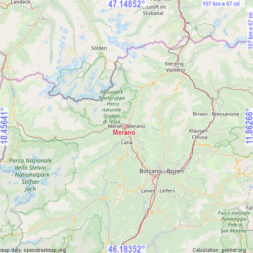 Merano on map