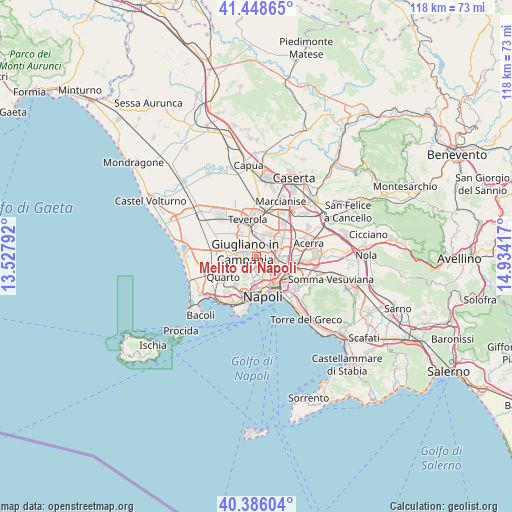 Melito di Napoli on map