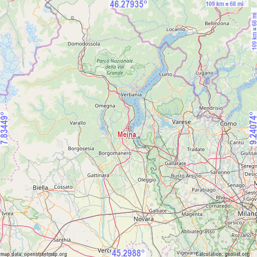 Meina on map