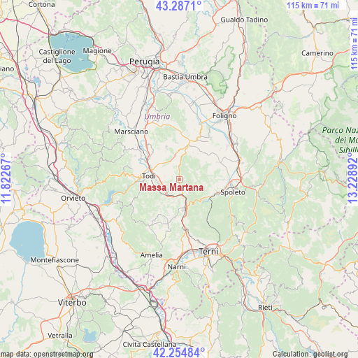 Massa Martana on map