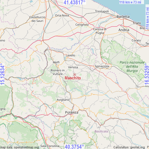 Maschito on map