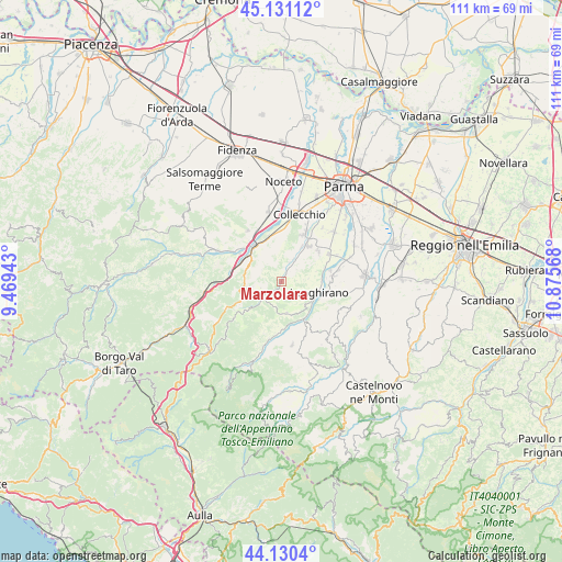 Marzolara on map