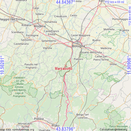 Marzabotto on map