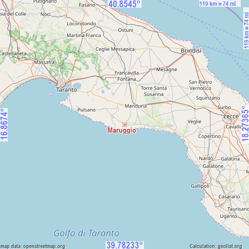 Maruggio on map