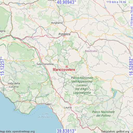 Marsicovetere on map