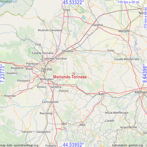 Moriondo Torinese on map