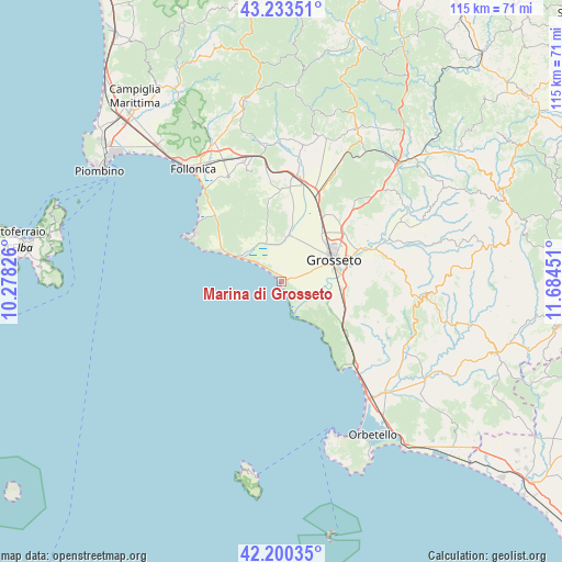 Marina di Grosseto on map