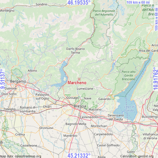 Marcheno on map