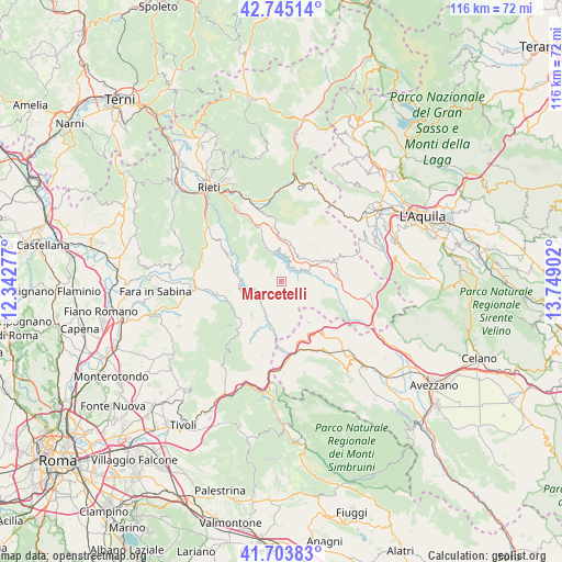 Marcetelli on map