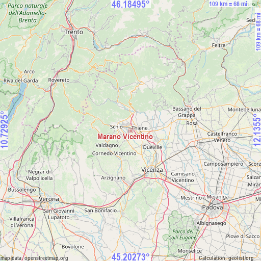 Marano Vicentino on map