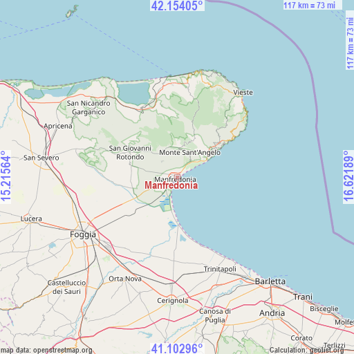 Manfredonia on map