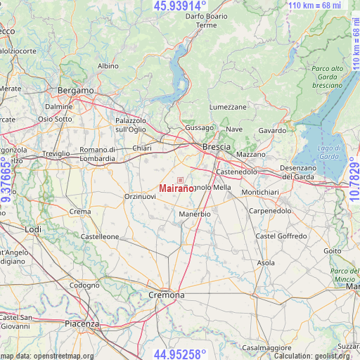 Mairano on map