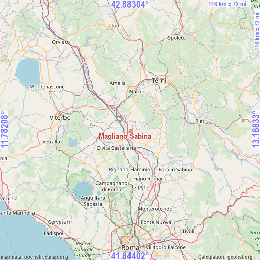 Magliano Sabina on map