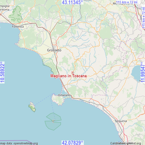 Magliano in Toscana on map