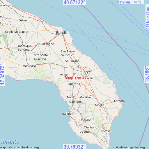 Magliano on map