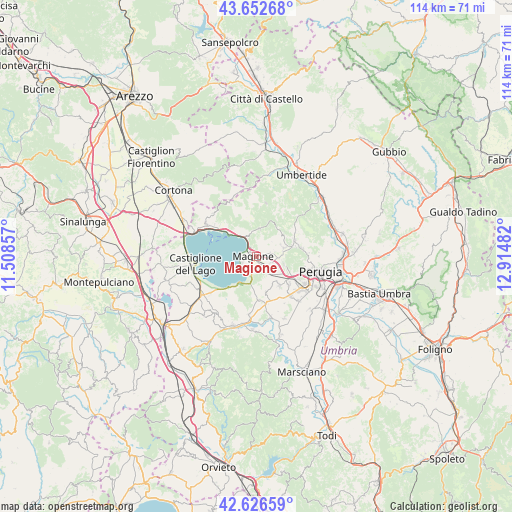 Magione on map