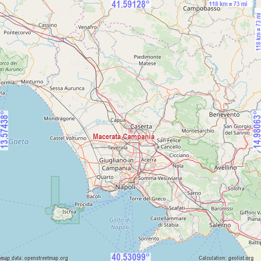 Macerata Campania on map