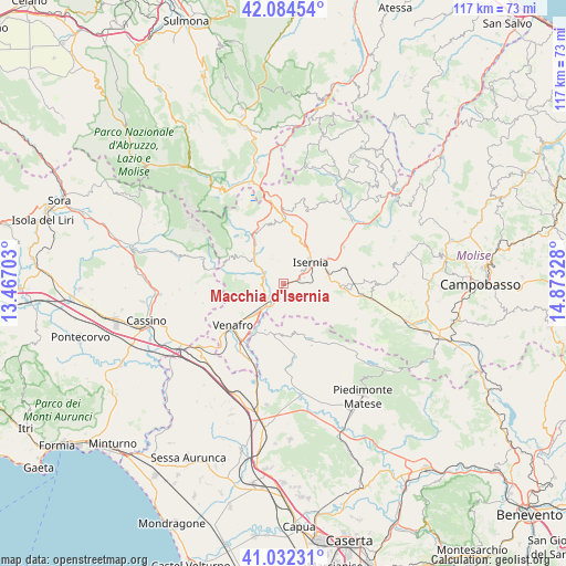 Macchia d'Isernia on map