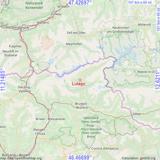 Lutago on map