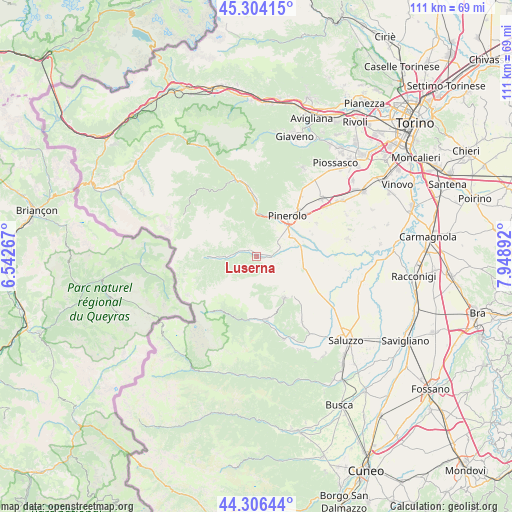 Luserna on map