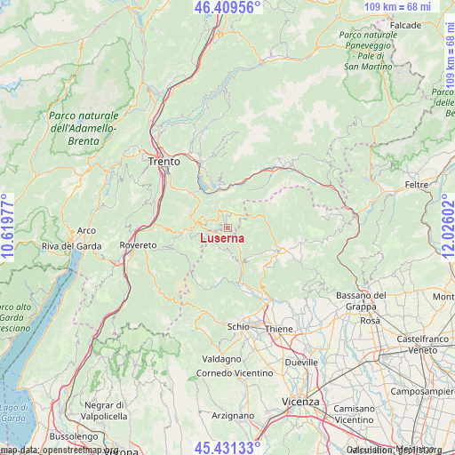 Luserna on map