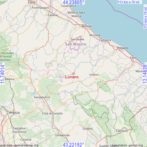 Lunano on map