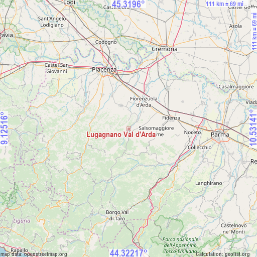 Lugagnano Val d'Arda on map