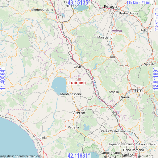 Lubriano on map