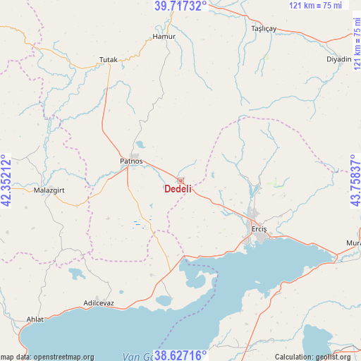 Dedeli on map