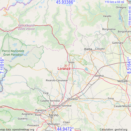 Loranzè on map