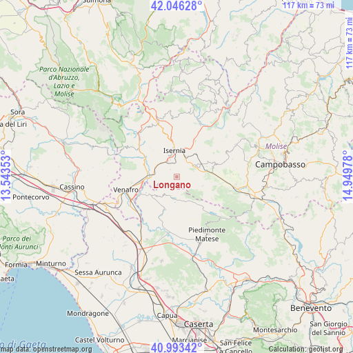 Longano on map