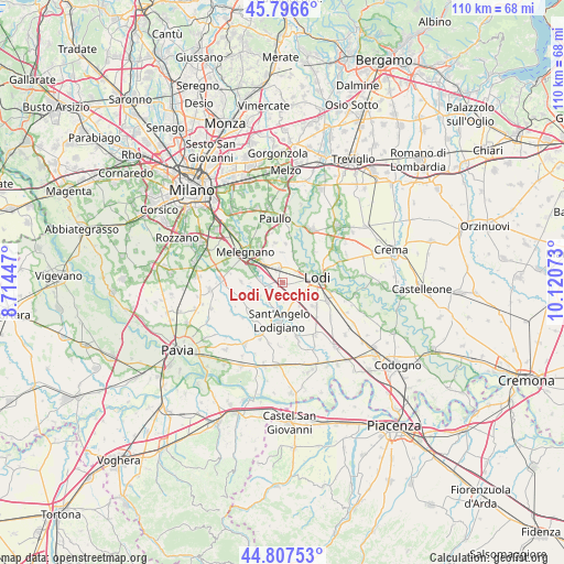 Lodi Vecchio on map