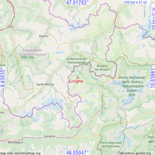 Livigno on map