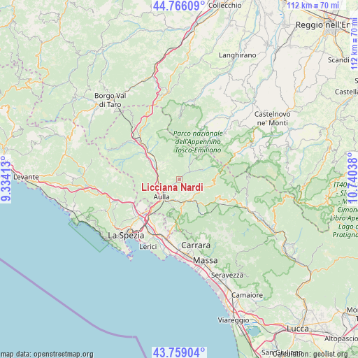 Licciana Nardi on map