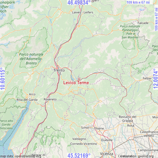 Levico Terme on map