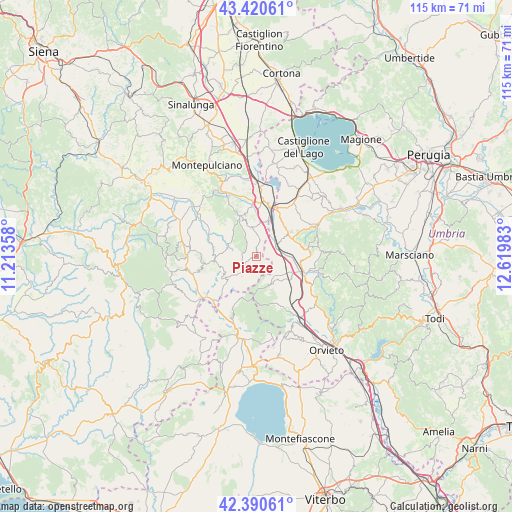 Piazze on map