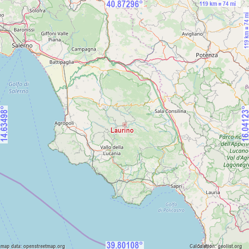 Laurino on map