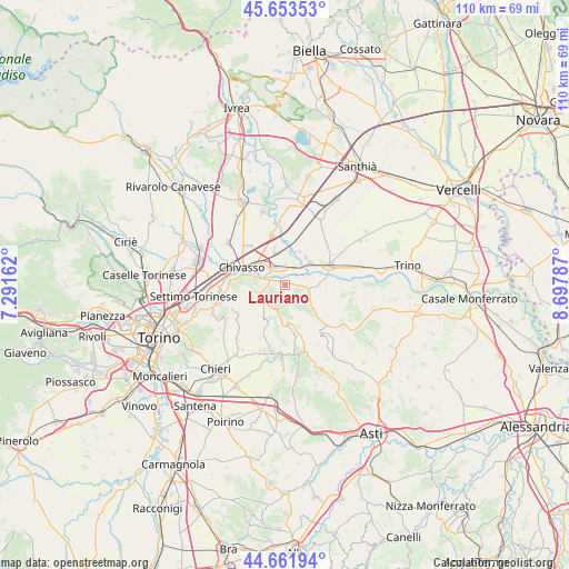 Lauriano on map