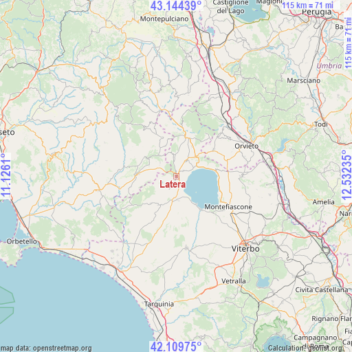 Latera on map