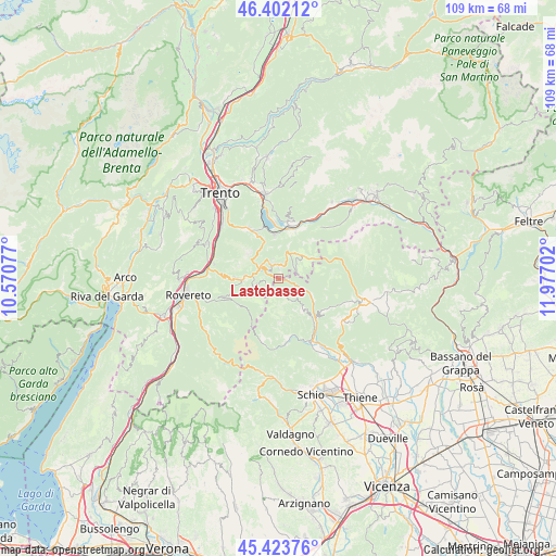 Lastebasse on map