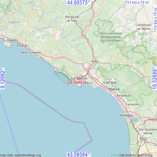 La Spezia on map