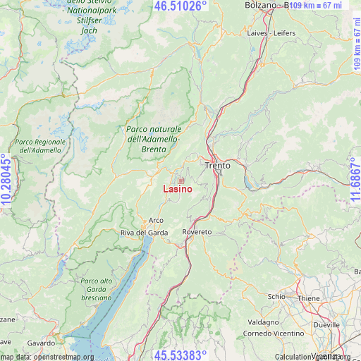 Lasino on map