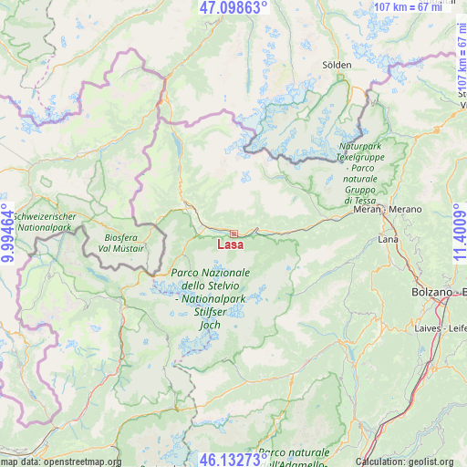 Lasa on map