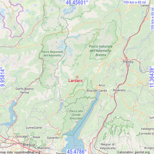 Lardaro on map