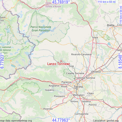 Lanzo Torinese on map